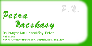 petra macskasy business card
