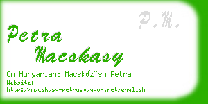 petra macskasy business card